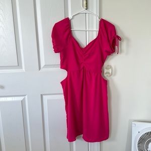 Altar’ State Pink tshirt dress with side cutouts